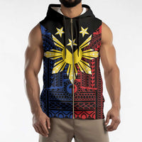 Philippines Sun Star Sleeveless Zip Hoodie Igorot Tribal Inspiration - Polynesian Pride