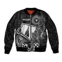 Personalized Hawaii Makahiki Season Bomber Jacket Akua Loa Polynesian Pattern LT05 Unisex Black - Polynesian Pride