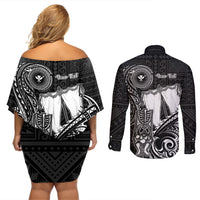 Personalized Hawaii Makahiki Season Couples Matching Off Shoulder Short Dress and Long Sleeve Button Shirts Akua Loa Polynesian Pattern LT05 - Polynesian Pride