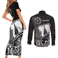 Personalized Hawaii Makahiki Season Couples Matching Short Sleeve Bodycon Dress and Long Sleeve Button Shirts Akua Loa Polynesian Pattern LT05 - Polynesian Pride