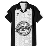 Personalized Fiji Obstacle Race 2023 Family Matching Mermaid Dress and Hawaiian Shirt Never Give Up LT05 Dad's Shirt - Short Sleeve Black - Polynesian Pride