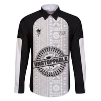 Personalized Fiji Obstacle Race 2023 Family Matching Mermaid Dress and Hawaiian Shirt Never Give Up LT05 Dad's Shirt - Long Sleeve Black - Polynesian Pride