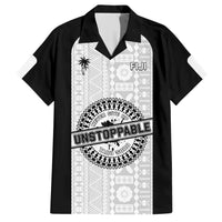 Personalized Fiji Obstacle Race 2023 Family Matching Short Sleeve Bodycon Dress and Hawaiian Shirt Never Give Up LT05 Dad's Shirt - Short Sleeve Black - Polynesian Pride