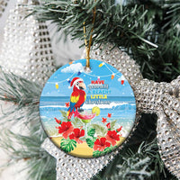 Hawaii Christmas Ceramic Ornament Funny Macaw Parrot Tropical Vibe