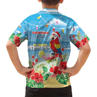 Hawaii Christmas Kid Hawaiian Shirt Funny Macaw Parrot Tropical Vibe