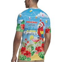 Hawaii Christmas Rugby Jersey Funny Macaw Parrot Tropical Vibe
