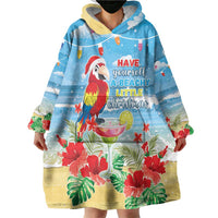 Hawaii Christmas Wearable Blanket Hoodie Funny Macaw Parrot Tropical Vibe LT05 - Polynesian Pride