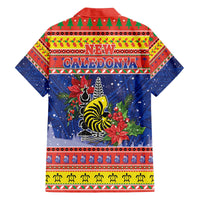 New Caledonia Christmas Family Matching Off The Shoulder Long Sleeve Dress and Hawaiian Shirt Kanaky Poinsettia Joyeux Noel