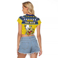 Niue The Rock Christmas Raglan Cropped T Shirt Niuean Crab Monuina E Kilisimasi