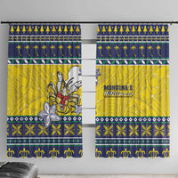 Niue The Rock Christmas Window Curtain Niuean Crab Monuina E Kilisimasi LT05 With Hooks Blue - Polynesian Pride
