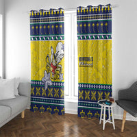 Niue The Rock Christmas Window Curtain Niuean Crab Monuina E Kilisimasi LT05 With Grommets Blue - Polynesian Pride