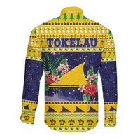 Tokelau Christmas Long Sleeve Button Shirt Tokelauan Badge Manuia Te Kilihimahi