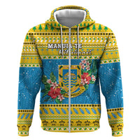 Tuvalu Christmas Hoodie Coat Of Arms Manuia Te Kilisimasi