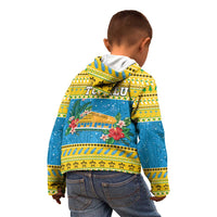 Tuvalu Christmas Kid Hoodie Coat Of Arms Manuia Te Kilisimasi