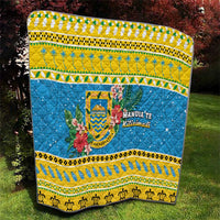 Tuvalu Christmas Quilt Coat Of Arms Manuia Te Kilisimasi