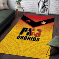 Papua New Guinea Rugby Area Rug Go Orchids Pacific Champions LT05 Yellow - Polynesian Pride