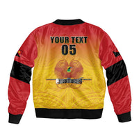 Papua New Guinea Rugby Custom Sleeve Zip Bomber Jacket Go Orchids Pacific Champions LT05 - Polynesian Pride