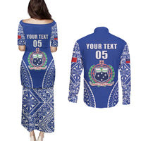 Fetu Samoa Rugby Custom Couples Matching Puletasi and Long Sleeve Button Shirt Go Champions LT05 - Polynesian Pride