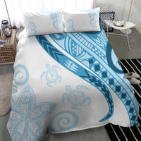Blue Polynesian Tribal Turtle Floral Pattern Bedding Set