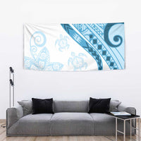 Blue Polynesian Tribal Turtle Floral Pattern Tapestry LT05 - Polynesian Pride