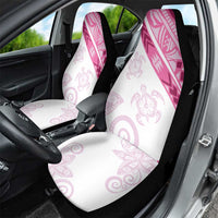 Rose Pink Polynesian Tribal Turtle Floral Pattern Car Seat Cover