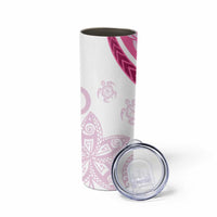 Rose Pink Polynesian Tribal Turtle Floral Pattern Skinny Tumbler
