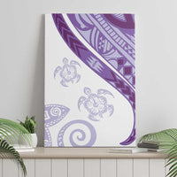Purple Polynesian Tribal Turtle Floral Pattern Canvas Wall Art