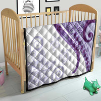 Purple Polynesian Tribal Turtle Floral Pattern Quilt
