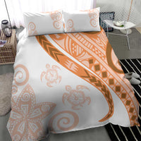 Orange Polynesian Tribal Turtle Floral Pattern Bedding Set