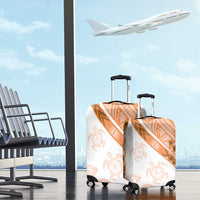 Orange Polynesian Tribal Turtle Floral Pattern Luggage Cover