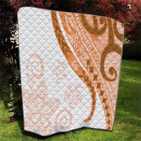 Orange Polynesian Tribal Turtle Floral Pattern Quilt