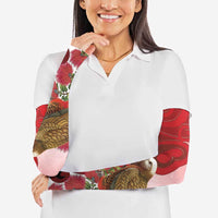 New Zealand Parrot Kaka Arm Sleeves Maori Koru With Pohutukawa Flowers - Polynesian Pride
