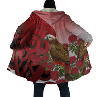 New Zealand Parrot Kaka Cloak Maori Koru With Pohutukawa Flowers - Polynesian Pride
