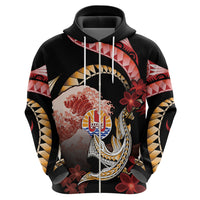 Personalised French Polynesia Victory Day Hoodie Polynesian Pattern Plumeria LT05 - Polynesian Pride