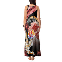 Personalised French Polynesia Victory Day Tank Maxi Dress Polynesian Pattern Plumeria LT05 - Polynesian Pride