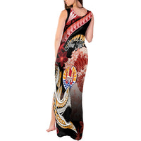 Personalised French Polynesia Victory Day Tank Maxi Dress Polynesian Pattern Plumeria