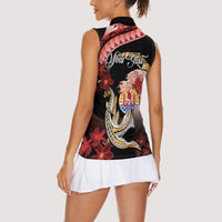Personalised French Polynesia Victory Day Women Sleeveless Polo Shirt Polynesian Pattern Plumeria LT05 - Polynesian Pride