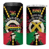 Vanuatu 46th Independence Day 4 in 1 Can Cooler Tumbler Long God Yumi Stanap Wild Boar LT05 One Size: 16 oz Black - Polynesian Pride