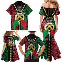 Vanuatu 45th Independence Day Family Matching Mermaid Dress and Hawaiian Shirt Long God Yumi Stanap Wild Boar LT05