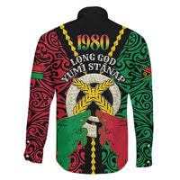 Vanuatu 46th Independence Day Family Matching Off The Shoulder Long Sleeve Dress and Hawaiian Shirt Long God Yumi Stanap Wild Boar LT05 - Polynesian Pride