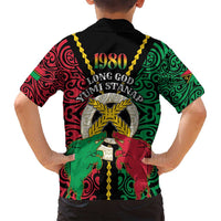 Vanuatu 45th Independence Day Family Matching Off Shoulder Maxi Dress and Hawaiian Shirt Long God Yumi Stanap Wild Boar LT05