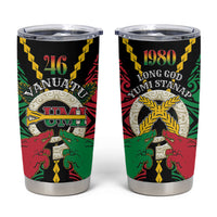 Vanuatu 46th Independence Day Tumbler Cup Long God Yumi Stanap Wild Boar LT05 Black - Polynesian Pride
