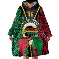 Vanuatu 46th Independence Day Wearable Blanket Hoodie Long God Yumi Stanap Wild Boar LT05 - Polynesian Pride