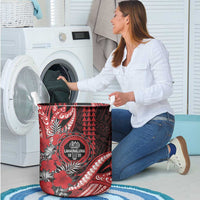 Hawaii Lahainaluna High School Laundry Basket Tribal Tattoo With Hibiscus Flowers LT05 - Polynesian Pride