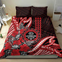 Hawaii Lahainaluna High School Bedding Set Tribal Tattoo With Hibiscus Flowers