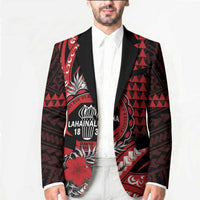 Personalized Hawaii Lahainaluna High School Blazer Tribal Tattoo With Hibiscus Flowers LT05 - Polynesian Pride