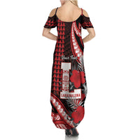 Personalized Hawaii Lahainaluna High School Summer Maxi Dress Tribal Tattoo With Hibiscus Flowers LT05 - Polynesian Pride