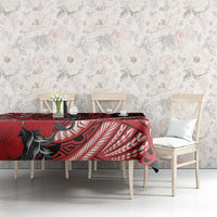 Hawaii Lahainaluna High School Tablecloth Tribal Tattoo With Hibiscus Flowers LT05 - Polynesian Pride