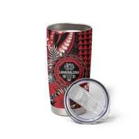 Personalized Hawaii Lahainaluna High School Tumbler Cup Tribal Tattoo With Hibiscus Flowers LT05 - Polynesian Pride
