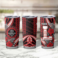 Personalized Hawaii Lahainaluna High School Tumbler Cup Tribal Tattoo With Hibiscus Flowers LT05 - Polynesian Pride